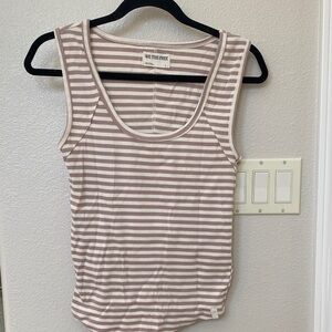 We The Free Free People Neutral Stripe Tank Top - Cream & Taupe